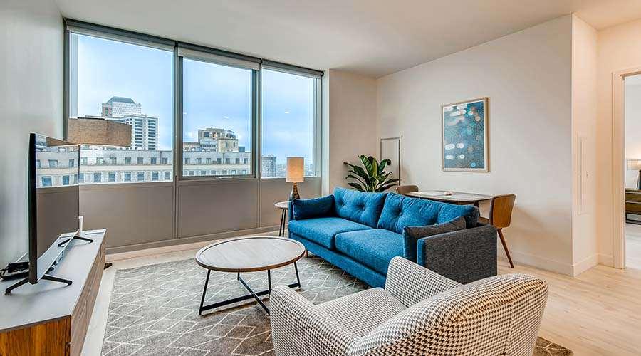 Aparthotel Sentral Michigan Avenue Chicago Habitación foto A living room at the Ritz-Carlton